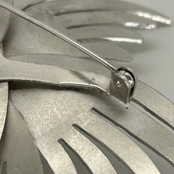 Vintage Coro Brooch Silver-Tone Abstract Starburst Pin Mid-Century Sculptural - Picture 9 of 15